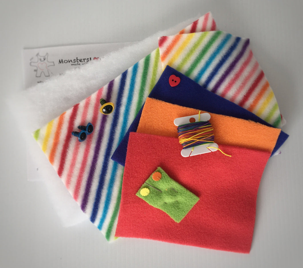 Create Your Own Mini Monster Kit - Rainbow Stripes
