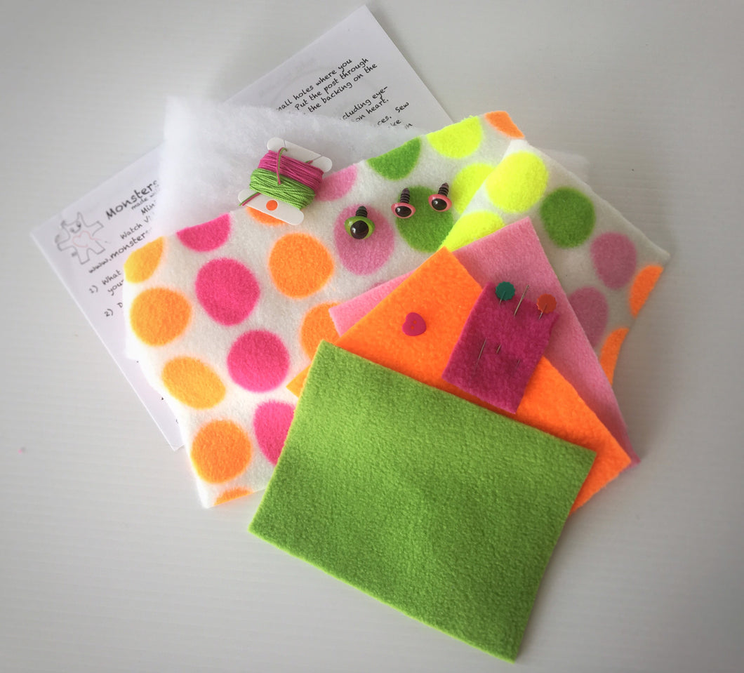 Create Your Own Mini Monster Kit - Neon Dots